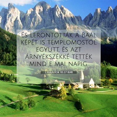 2 Királyok 10:27 KAR Bibliai verskép