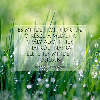 2 Királyok 25:30 KAR Bibliai verskép