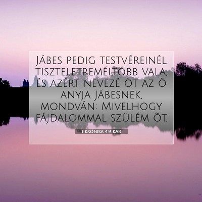 1 Krónika 4:9 KAR Bibliai verskép