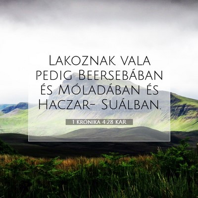 1 Krónika 4:28 KAR Bibliai verskép