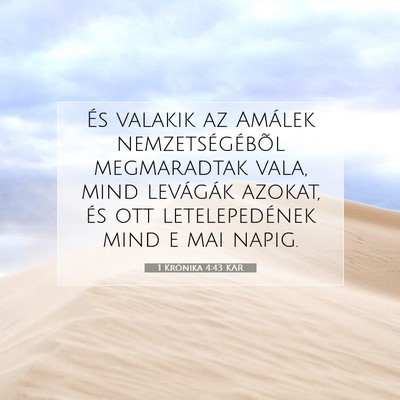 1 Krónika 4:43 KAR Bibliai verskép