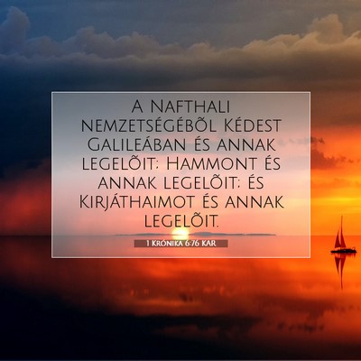 1 Krónika 6:76 KAR Bibliai verskép