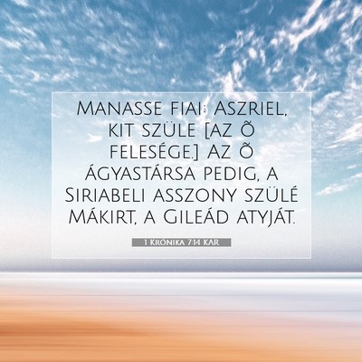 1 Krónika 7:14 KAR Bibliai verskép