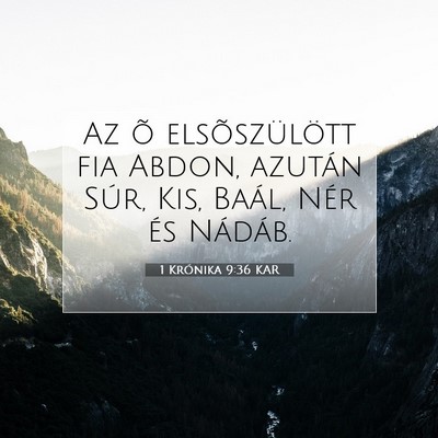 1 Krónika 9:36 KAR Bibliai verskép