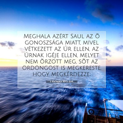 1 Krónika 10:13 KAR Bibliai verskép
