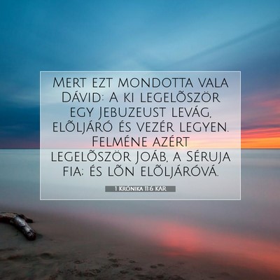 1 Krónika 11:6 KAR Bibliai verskép