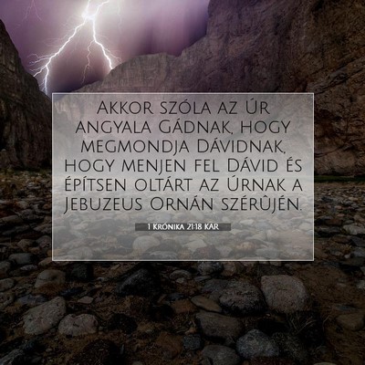 1 Krónika 21:18 KAR Bibliai verskép