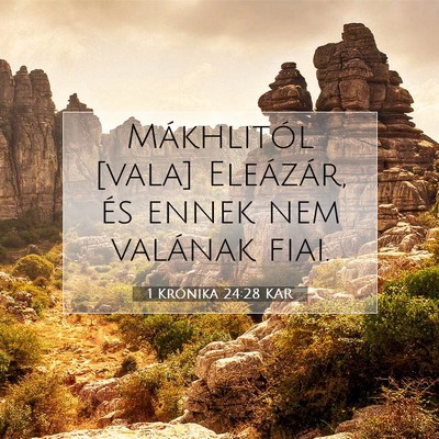 1 Krónika 24:28 KAR Bibliai verskép