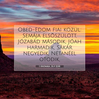 1 Krónika 26:4 KAR Bibliai verskép