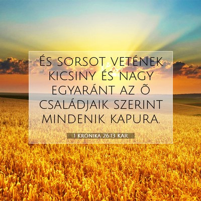 1 Krónika 26:13 KAR Bibliai verskép