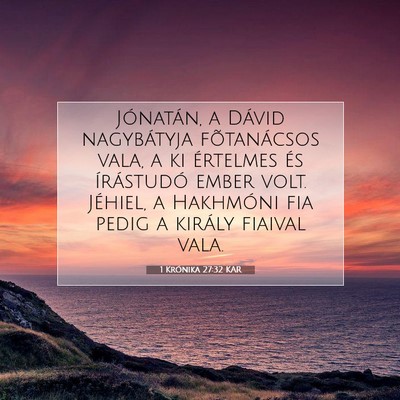 1 Krónika 27:32 KAR Bibliai verskép