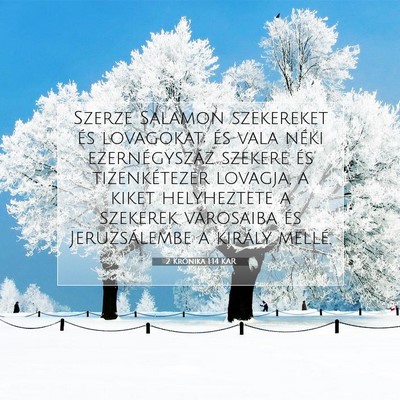 2 Krónika 1:14 Bibliai vers magyarázata
