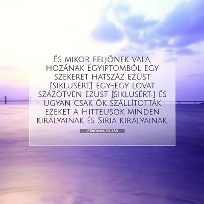 2 Krónika 1:17 Bibliai vers magyarázata