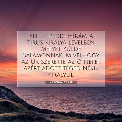 2 Krónika 2:11 KAR Bibliai verskép