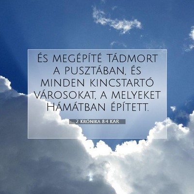 2 Krónika 8:4 KAR Bibliai verskép