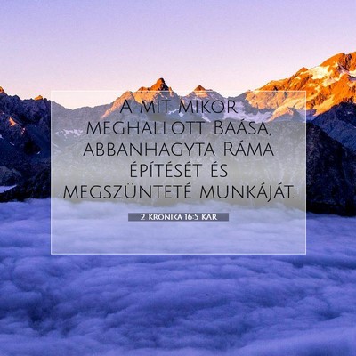 2 Krónika 16:5 KAR Bibliai verskép