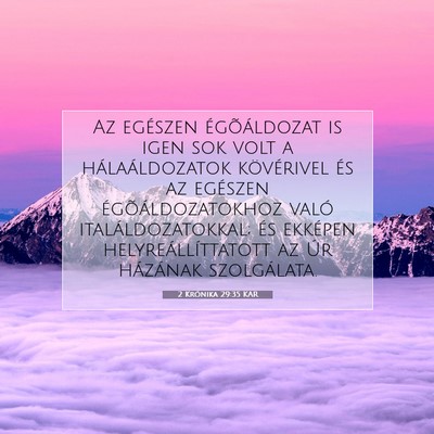 2 Krónika 29:35 Bibliai vers magyarázata