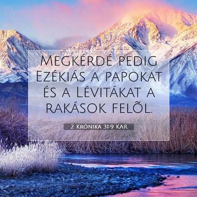 2 Krónika 31:9 Bibliai vers magyarázata