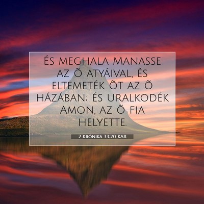 2 Krónika 33:20 KAR Bibliai verskép