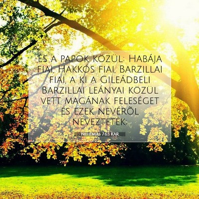 Nehémiás 7:63 KAR Bibliai verskép