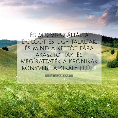 Eszter 2:23 Bibliai vers magyarázata