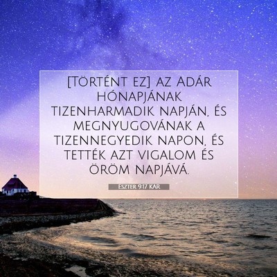 Eszter 9:17 Bibliai vers magyarázata