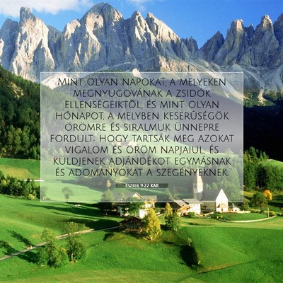 Eszter 9:22 Bibliai vers magyarázata