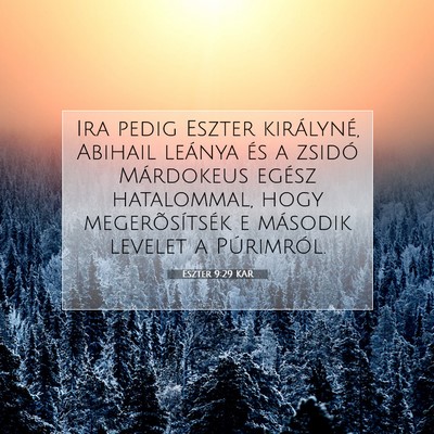 Eszter 9:29 Bibliai vers magyarázata