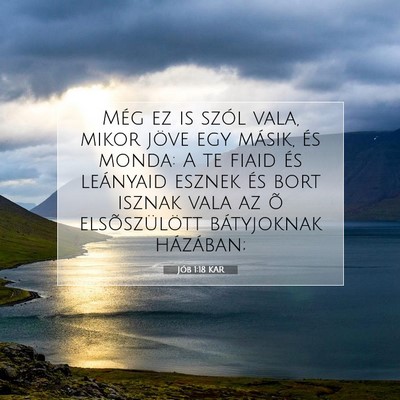 Jób 1:18 Bibliai vers magyarázata