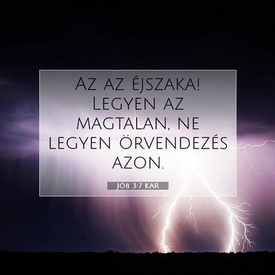 Jób 3:7 Bibliai vers magyarázata