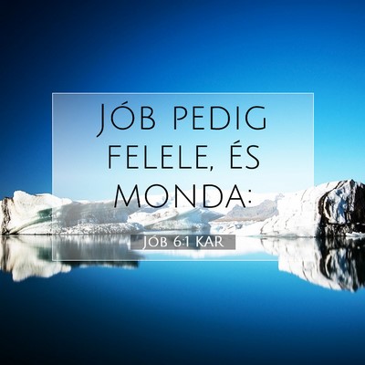 Jób 6:1 Bibliai vers magyarázata
