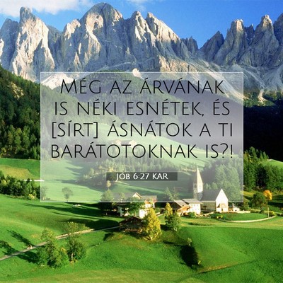 Jób 6:27 KAR Bibliai verskép