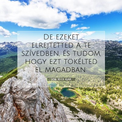 Jób 10:13 Bibliai vers magyarázata
