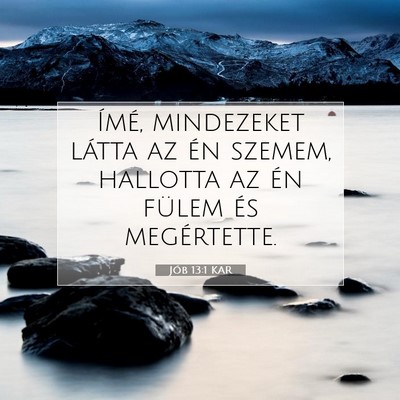 Jób 13:1 Bibliai vers magyarázata