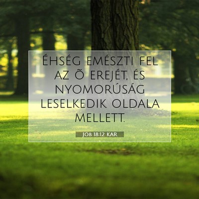 Jób 18:12 Bibliai vers magyarázata