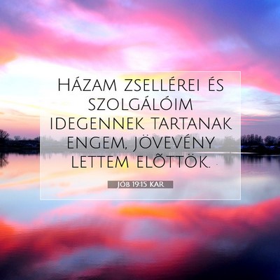 Jób 19:15 Bibliai vers magyarázata