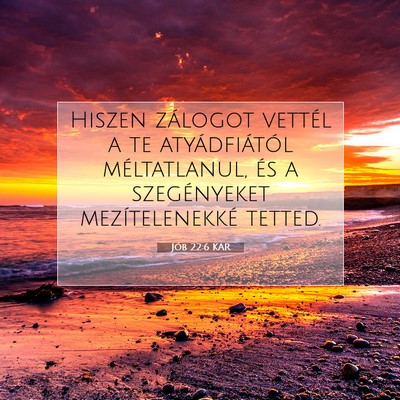 Jób 22:6 KAR Bibliai verskép