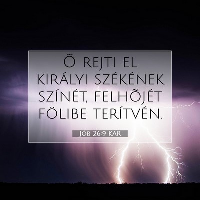 Jób 26:9 KAR Bibliai verskép