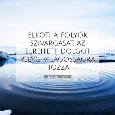 Jób 28:11 Bibliai vers magyarázata