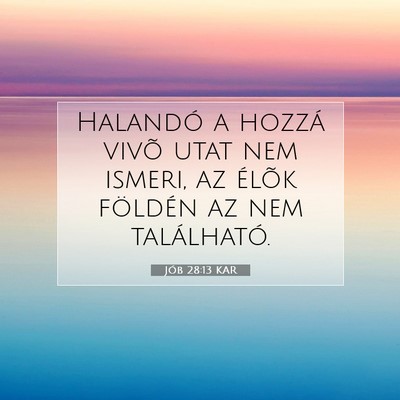 Jób 28:13 Bibliai vers magyarázata