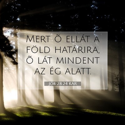 Jób 28:24 Bibliai vers magyarázata