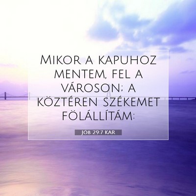 Jób 29:7 Bibliai vers magyarázata