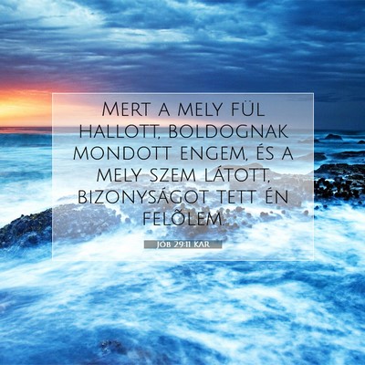 Jób 29:11 Bibliai vers magyarázata