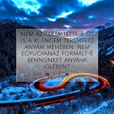 Jób 31:15 Bibliai vers magyarázata