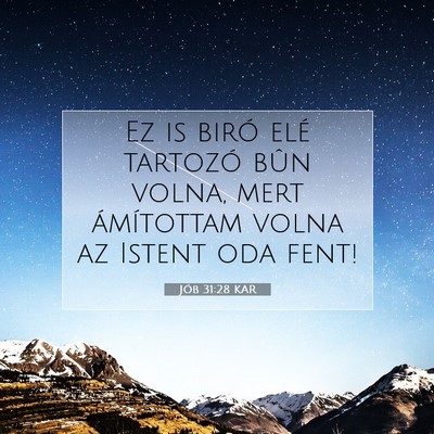 Jób 31:28 Bibliai vers magyarázata