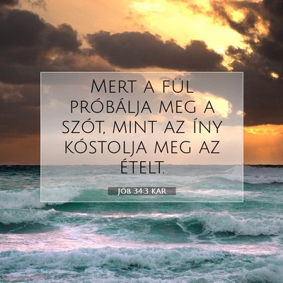 Jób 34:3 Bibliai vers magyarázata