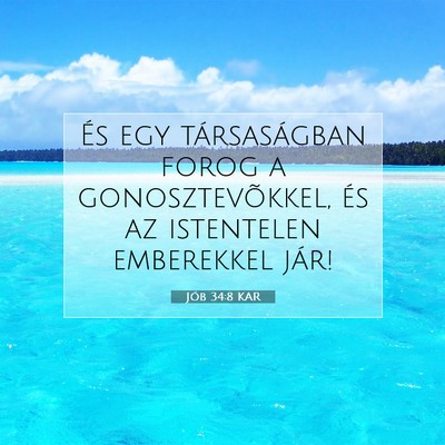 Jób 34:8 Bibliai vers magyarázata