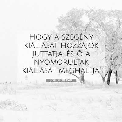 Jób 34:28 Bibliai vers magyarázata
