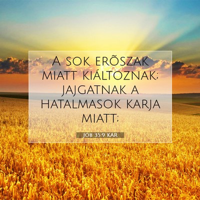 Jób 35:9 Bibliai vers magyarázata