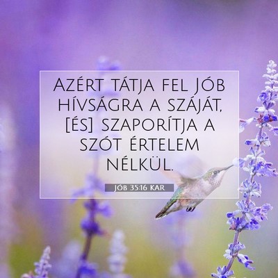Jób 35:16 Bibliai vers magyarázata